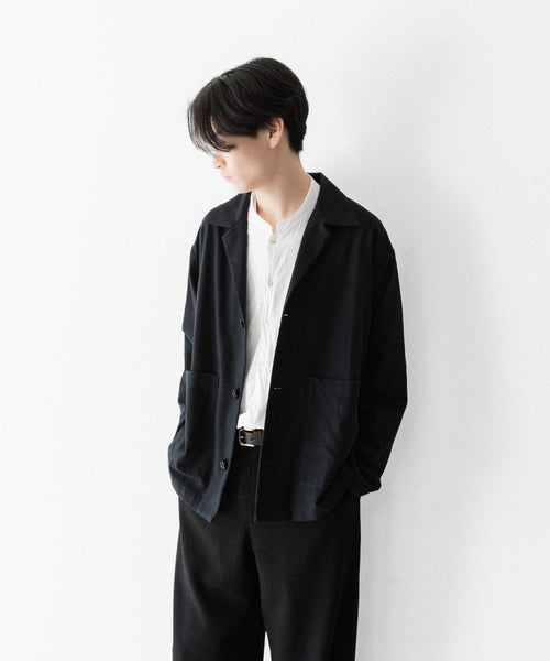 INTÉRIM/インテリム】 SILK NOIL OPEN COLLAR OVER SHIRT JACKET