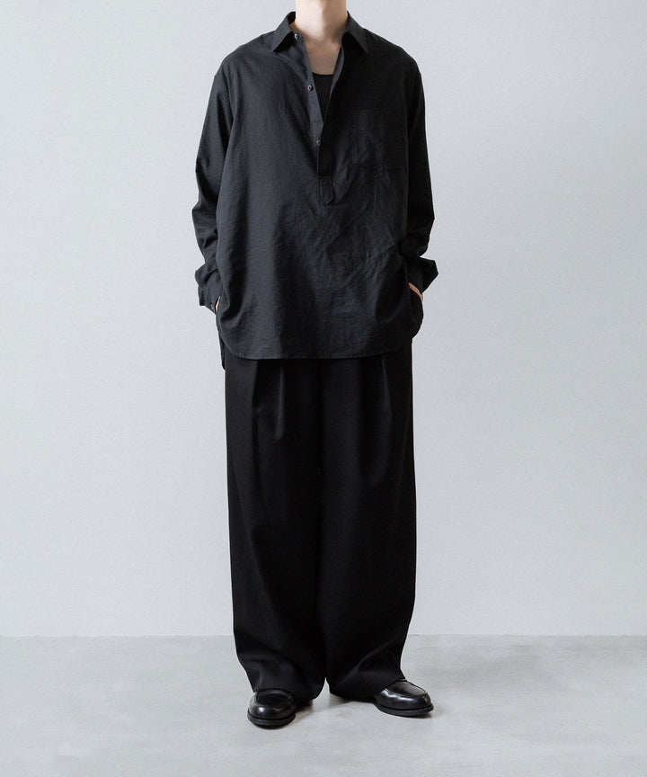 ssstein(シュタイン)のCOTTON/SILK OVERSIZED PULLOVER SHIRT - BLACKの公式通販サイトsession福岡セレクトショップ