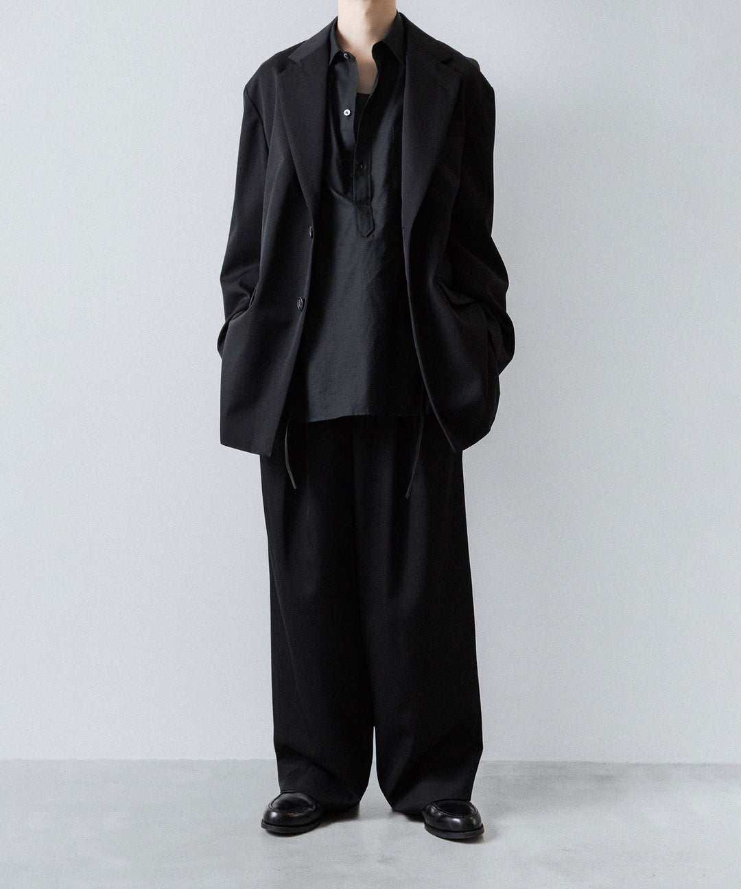 ssstein(シュタイン)のCOTTON/SILK OVERSIZED PULLOVER SHIRT - BLACKの公式通販サイトsession福岡セレクトショップ