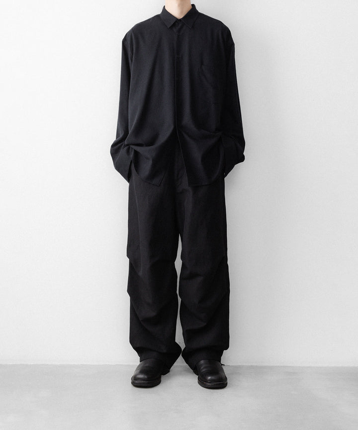 INTÉRIM インテリムの SILK NOIL HYPER BIG L/S REGULAR SHIRTのBLACK 公式通販サイトsession福岡セレクトショップ