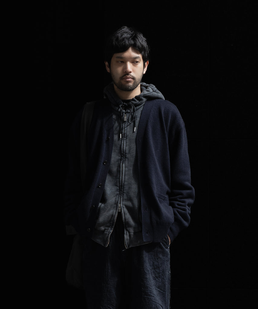 ssstein / シュタイン】EXTRA FINE WOOL KNIT CARDIGAN - DARK NAVY