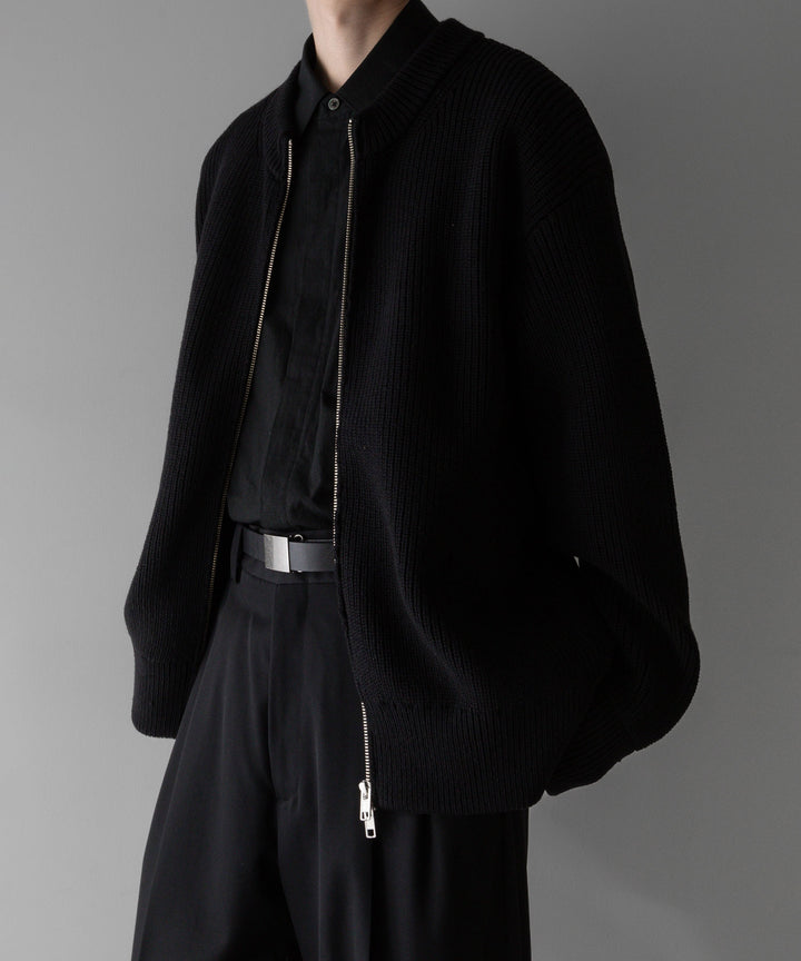 stein(シュタイン)の24SSコレクションOVERSIZED DRIVERS KNIT ZIP JACKETのBLACK sessionセッション福岡セレクトショップ 公式通販サイト