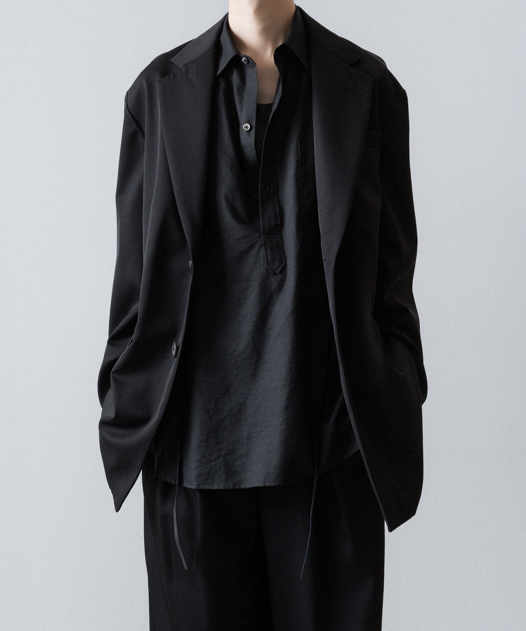 ssstein(シュタイン)のCOTTON/SILK OVERSIZED PULLOVER SHIRT - BLACKの公式通販サイトsession福岡セレクトショップ