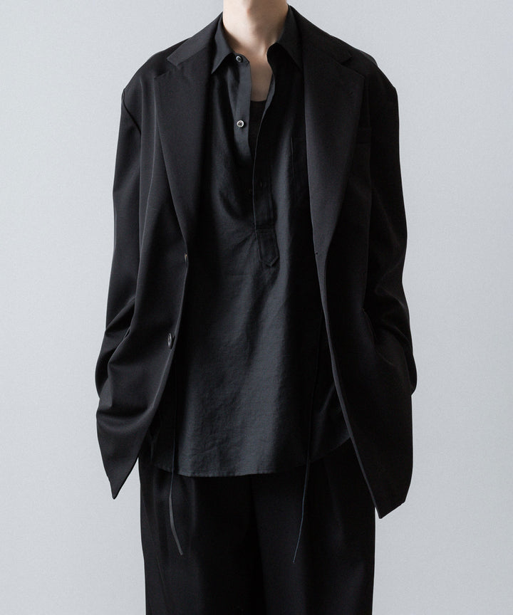 ssstein(シュタイン)のCOTTON/SILK OVERSIZED PULLOVER SHIRT - BLACKの公式通販サイトsession福岡セレクトショップ
