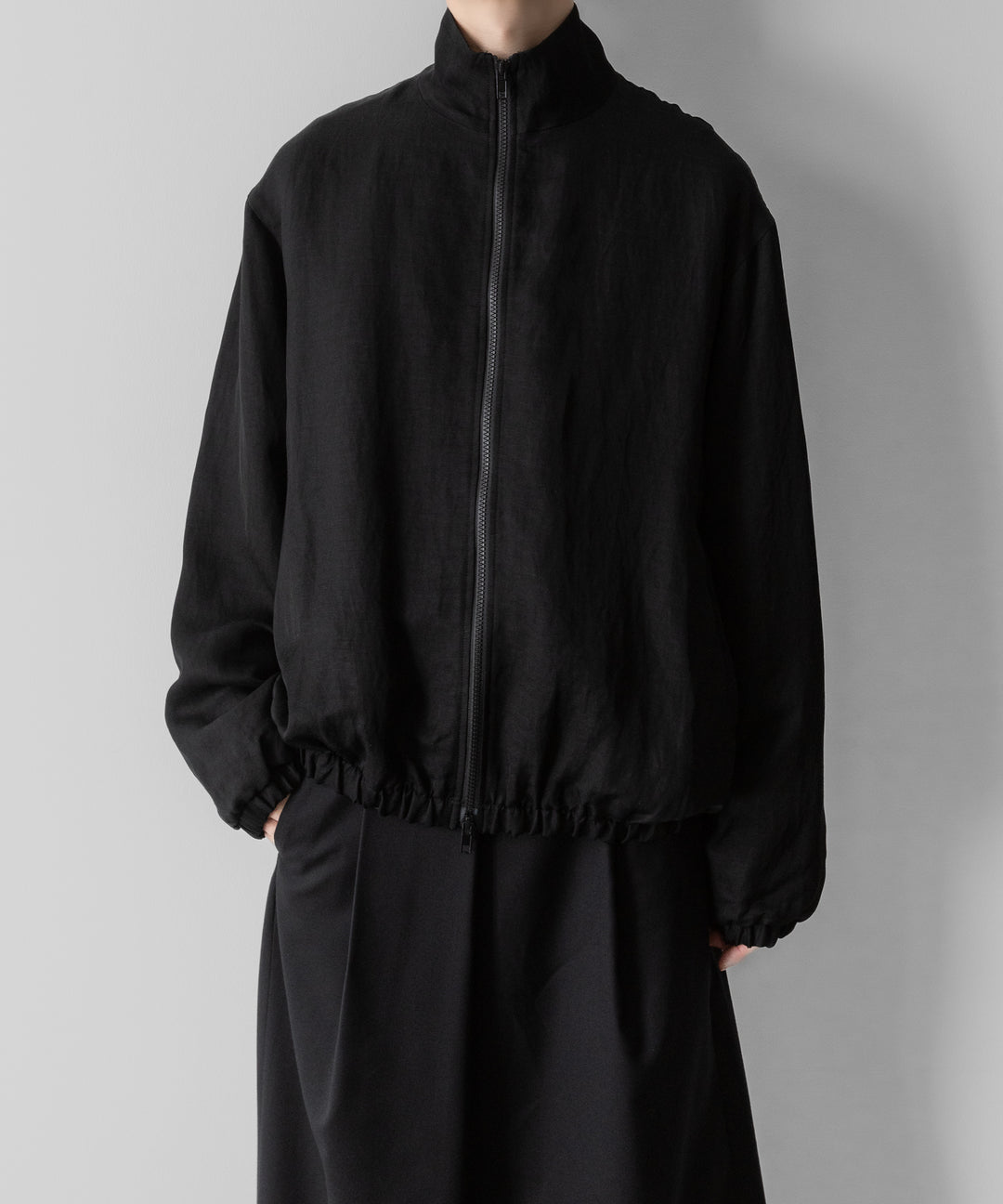 ssstein(シュタイン)のVIS/LI TWILL SHIRRED LIGHT ZIP JACKET - BLACKの公式通販サイトsession福岡セレクトショップ