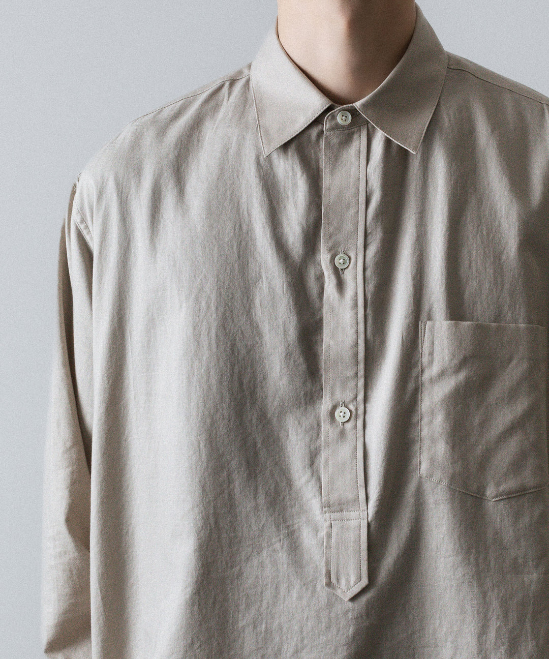 ssstein(シュタイン)のCOTTON/SILK OVERSIZED PULLOVER SHIRT - GREIGEの公式通販サイトsession福岡セレクトショップ
