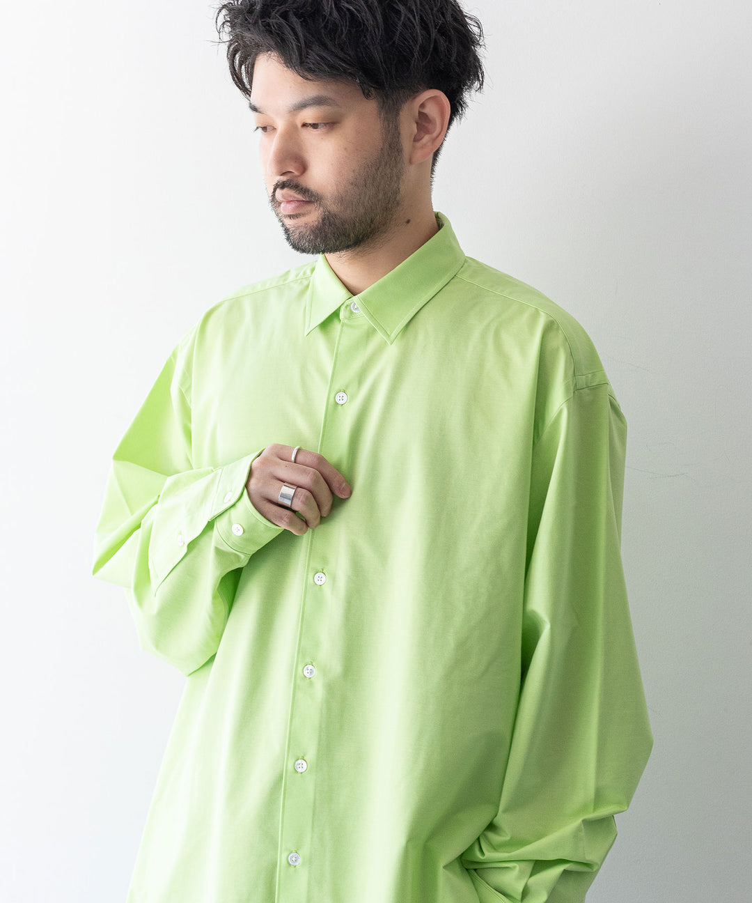 【KANEMASA PHIL.】カネマサのROYAL OX DRESS JERSEY SHIRT - LIME 公式通販session福岡セレクトショップ