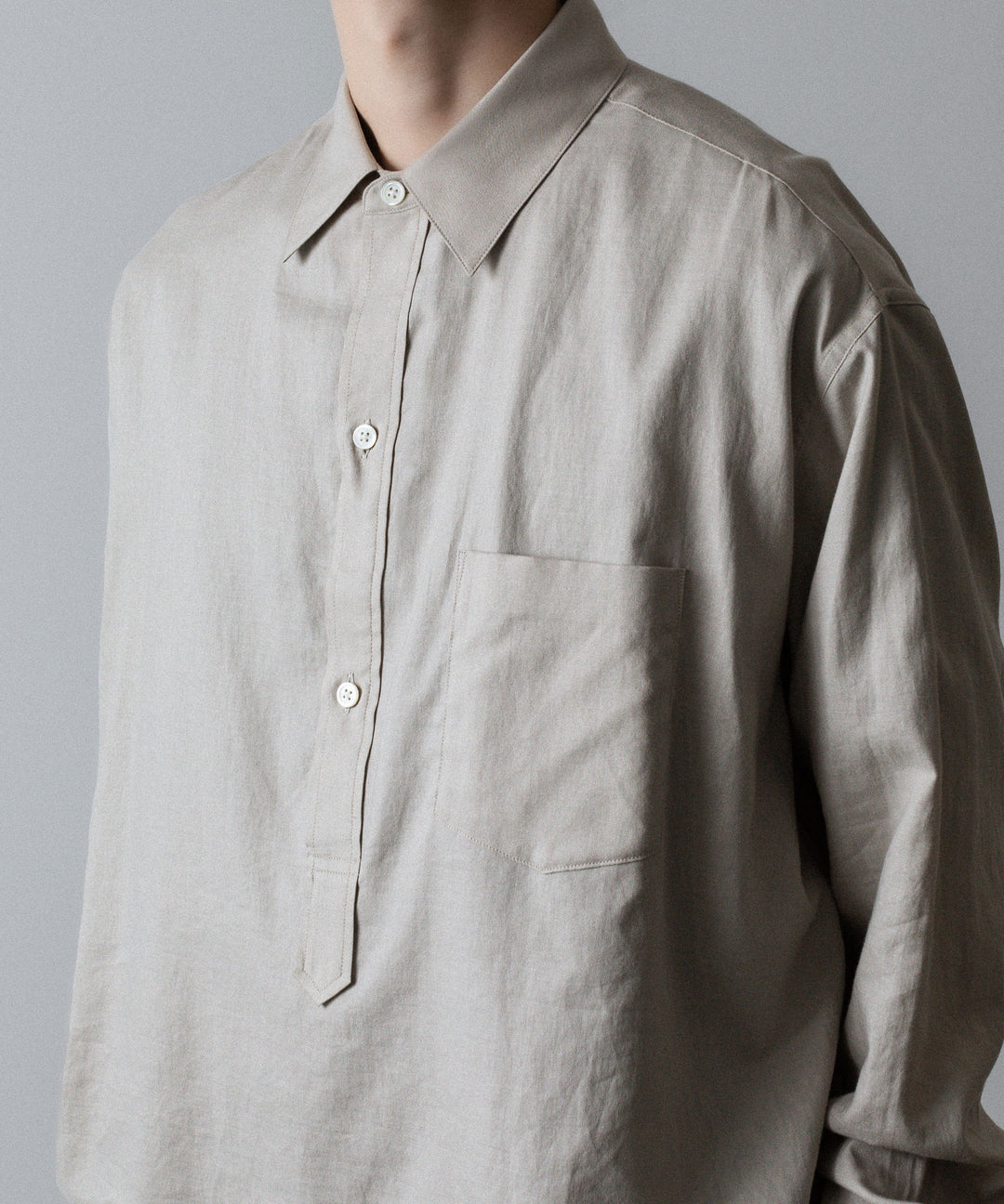 ssstein(シュタイン)のCOTTON/SILK OVERSIZED PULLOVER SHIRT - GREIGEの公式通販サイトsession福岡セレクトショップ