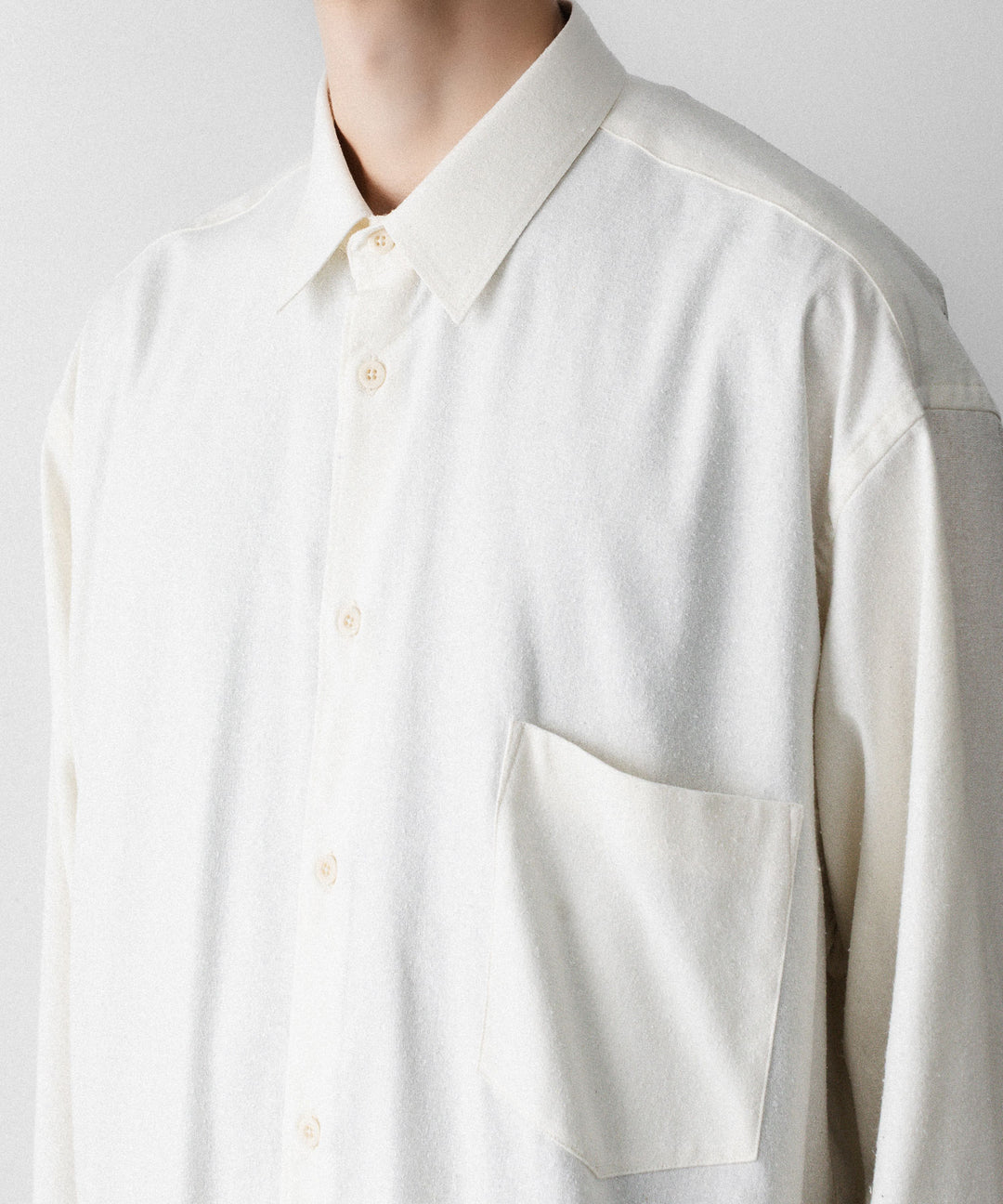 INTÉRIM インテリムの SILK NOIL HYPER BIG L/S REGULAR SHIRTのNATURAL 公式通販サイトsession福岡セレクトショップ