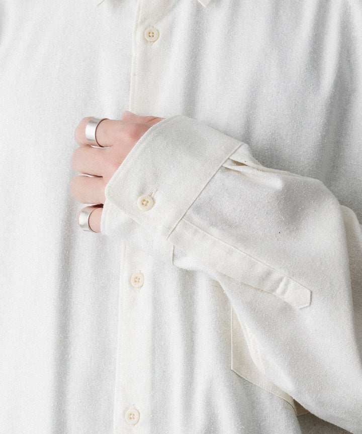INTÉRIM インテリムの SILK NOIL HYPER BIG L/S REGULAR SHIRTのNATURAL 公式通販サイトsession福岡セレクトショップ