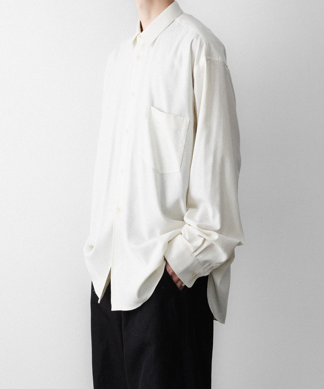 INTÉRIM インテリムの SILK NOIL HYPER BIG L/S REGULAR SHIRTのNATURAL 公式通販サイトsession福岡セレクトショップ