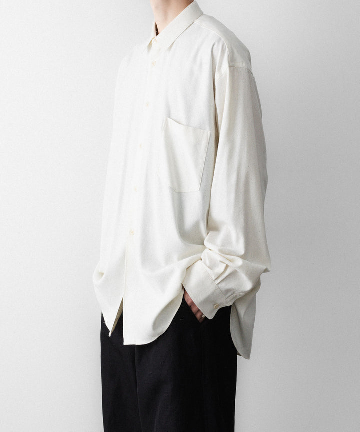 INTÉRIM インテリムの SILK NOIL HYPER BIG L/S REGULAR SHIRTのNATURAL 公式通販サイトsession福岡セレクトショップ