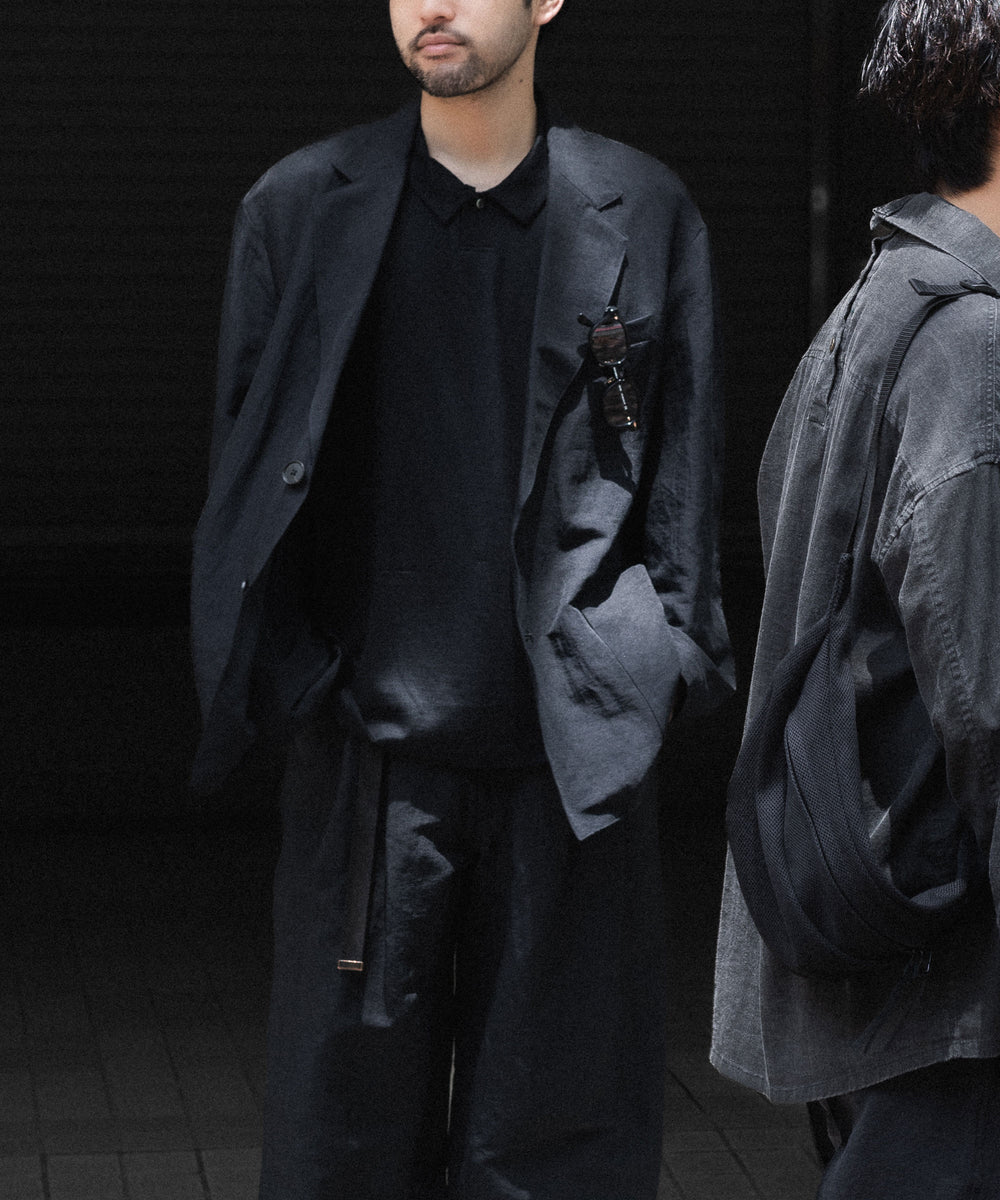 ssstein(シュタイン)のLI/NY POPLIN SINGLE BREASTED JACKET - BLACKの公式通販サイトsession福岡セレクトショップ