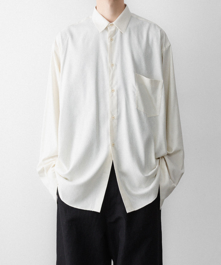INTÉRIM インテリムの SILK NOIL HYPER BIG L/S REGULAR SHIRTのNATURAL 公式通販サイトsession福岡セレクトショップ