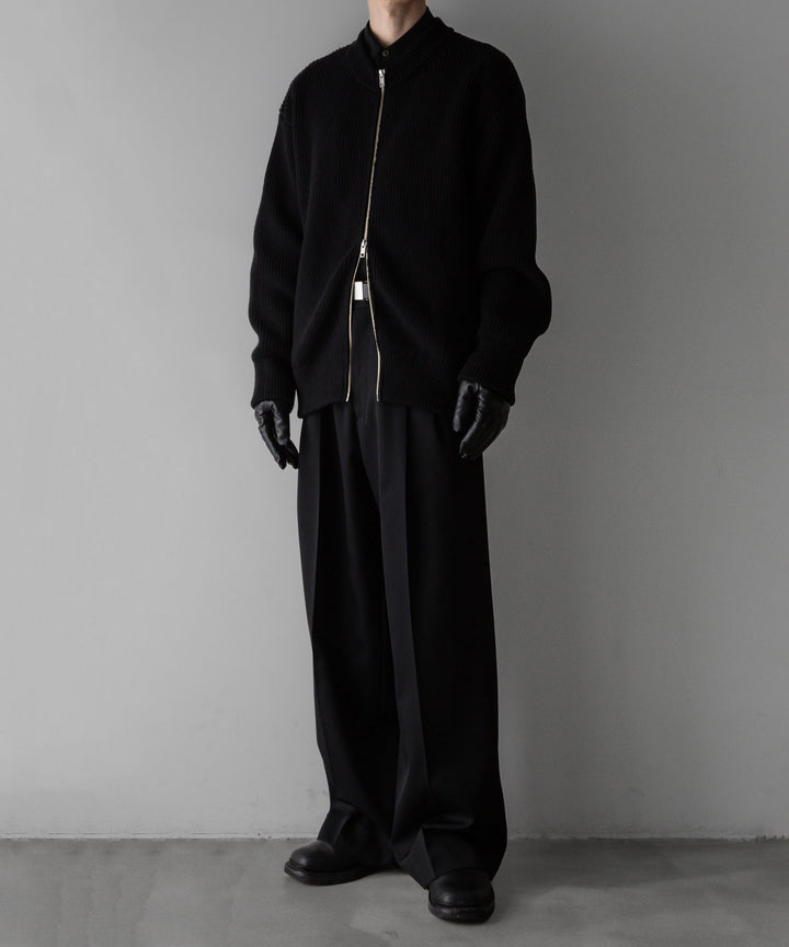stein(シュタイン)の24SSコレクションOVERSIZED DRIVERS KNIT ZIP JACKETのBLACK sessionセッション福岡セレクトショップ 公式通販サイト