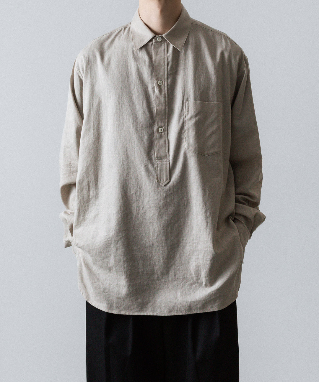 ssstein(シュタイン)のCOTTON/SILK OVERSIZED PULLOVER SHIRT - GREIGEの公式通販サイトsession福岡セレクトショップ