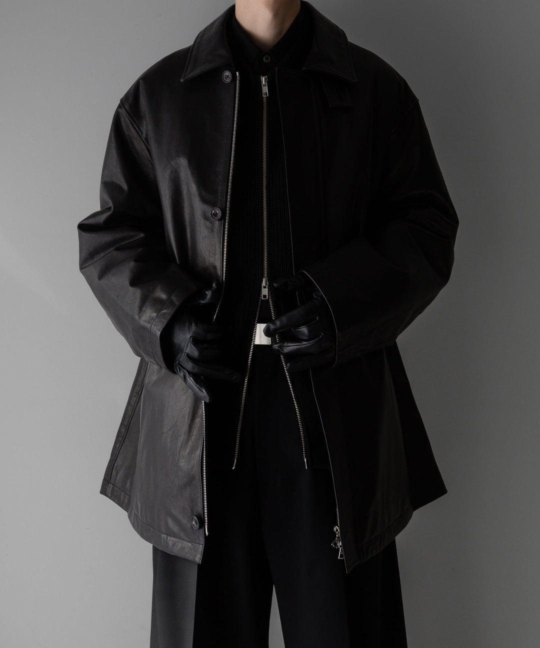 stein(シュタイン)の24SSコレクションOVERSIZED DRIVERS KNIT ZIP JACKETのBLACK sessionセッション福岡セレクトショップ 公式通販サイト