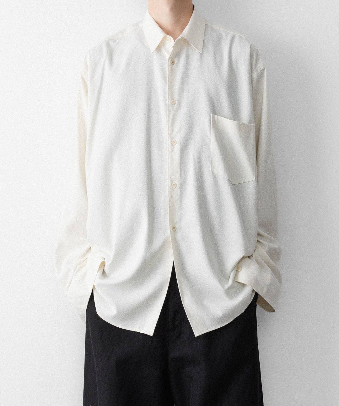 INTÉRIM インテリムの SILK NOIL HYPER BIG L/S REGULAR SHIRTのNATURAL 公式通販サイトsession福岡セレクトショップ