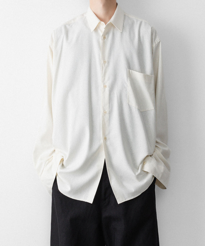 INTÉRIM インテリムの SILK NOIL HYPER BIG L/S REGULAR SHIRTのNATURAL 公式通販サイトsession福岡セレクトショップ