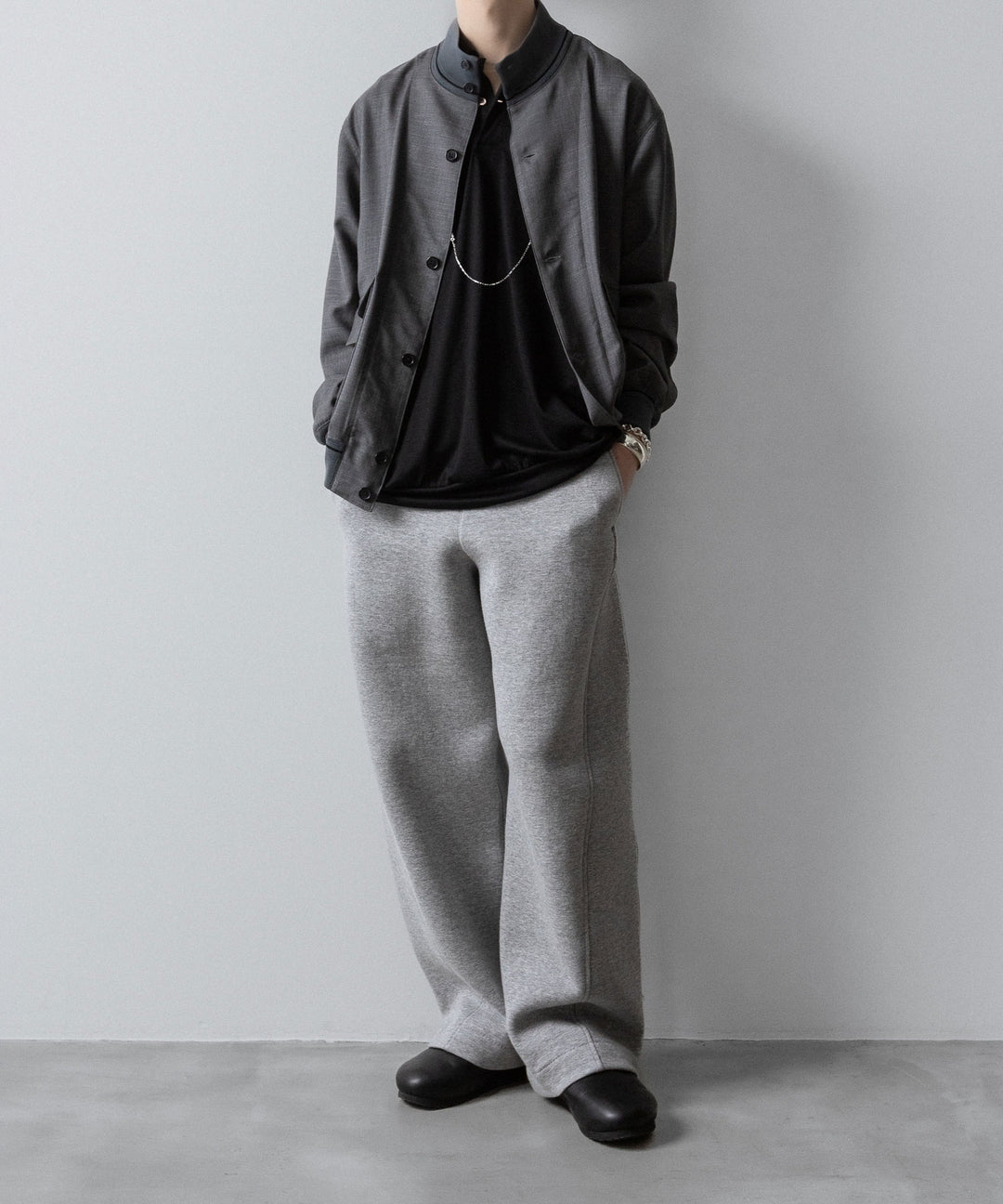 INTÉRIM(インテリム)のHYPER BIG EXTRA FINE MERINO WOOL JERSEY LONG POLO SHIRT - BLACKの公式通販サイトsession福岡セレクトショップ