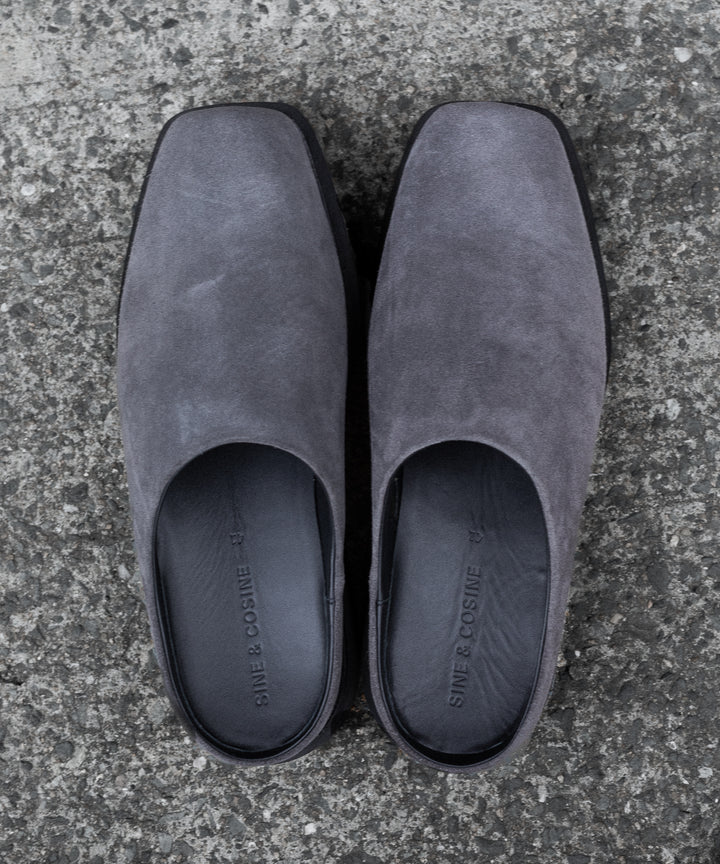【 SINE &amp; COSINE 】HANNES / MULE VIBRAM TWEETY - SUEDE DARK GREY