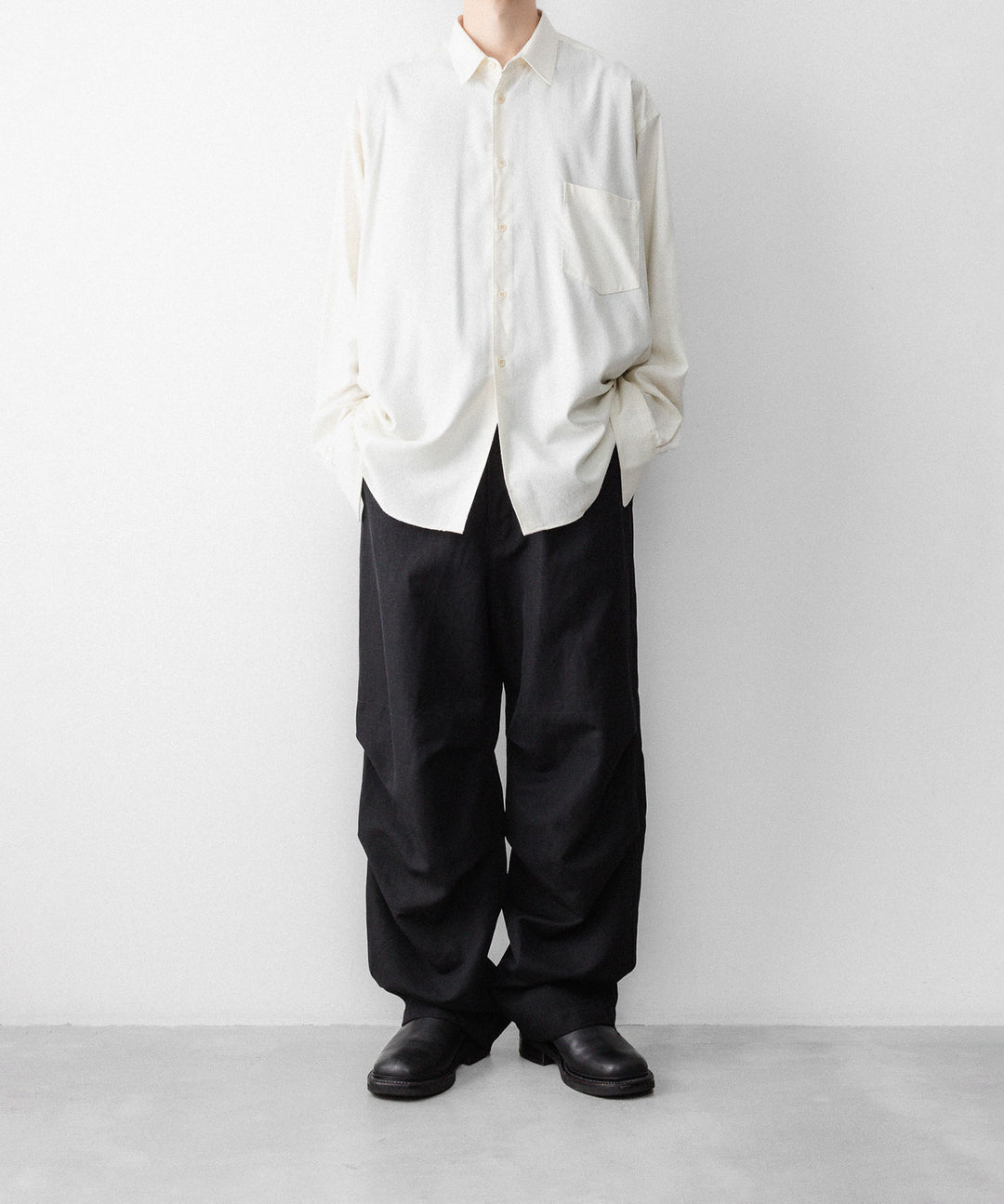 INTÉRIM インテリムの SILK NOIL HYPER BIG L/S REGULAR SHIRTのNATURAL 公式通販サイトsession福岡セレクトショップ