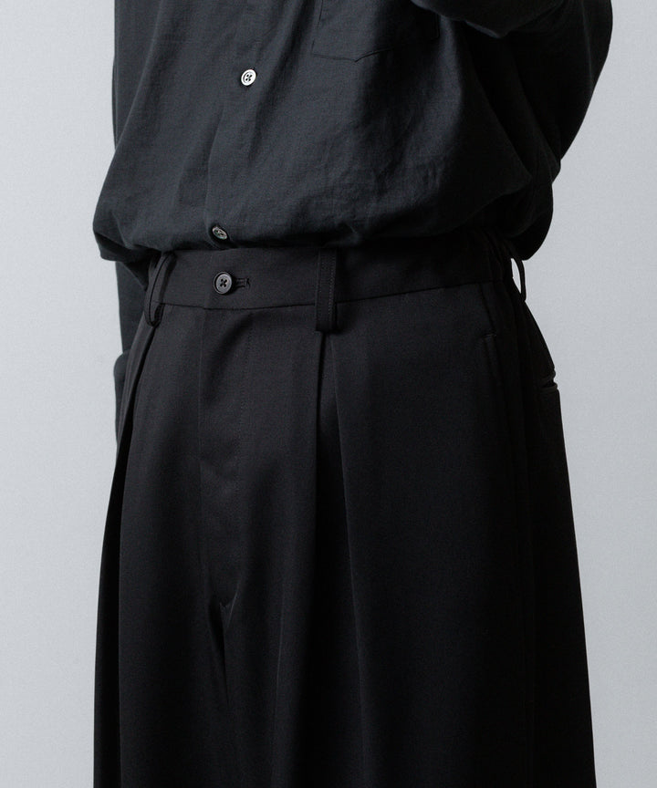 ssstein(シュタイン)のEASY WIDE TROUSERS (2/90 WOOL GABARDINE) - BLACKの公式通販サイトsession福岡セレクトショップ