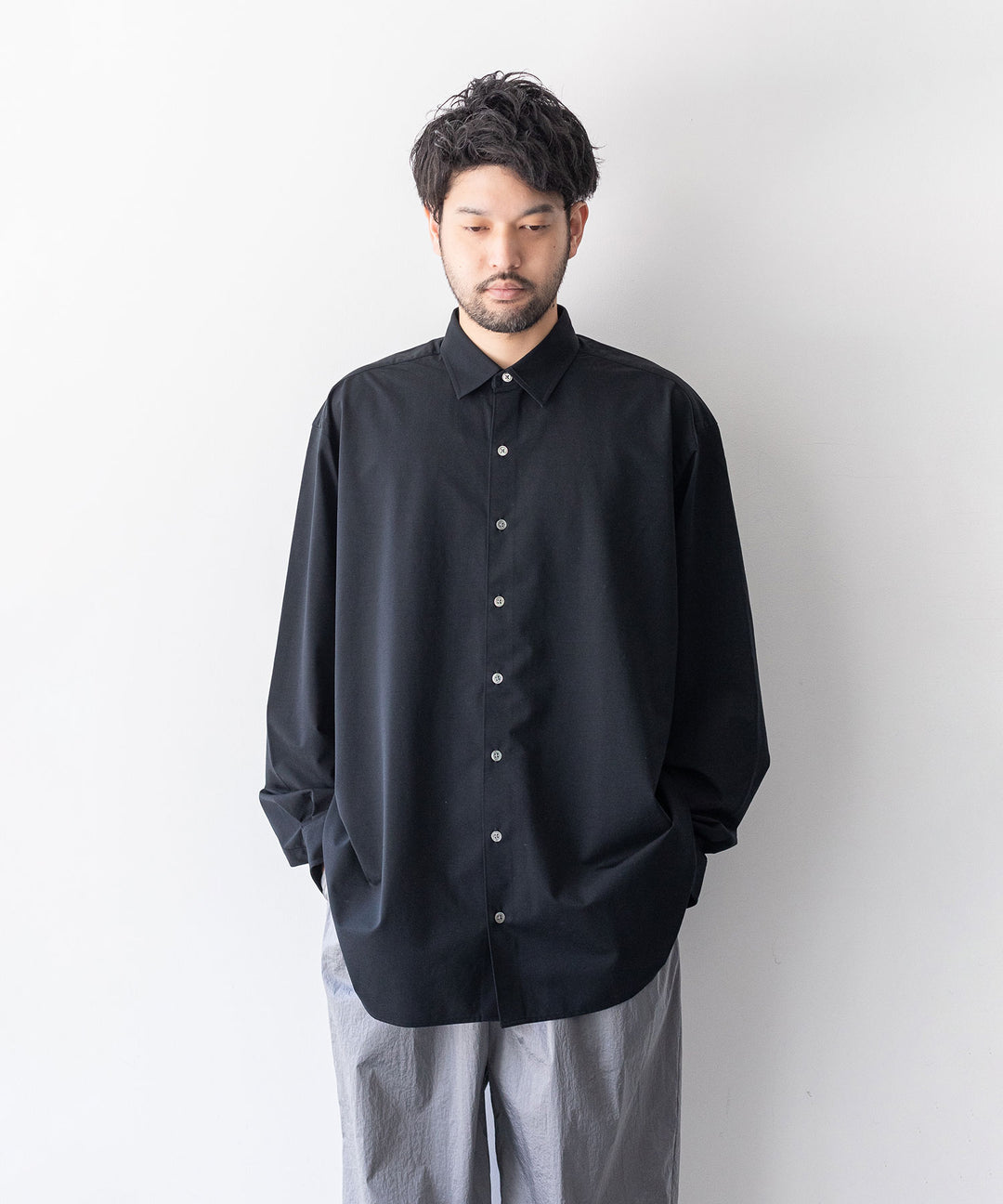 【KANEMASA PHIL.】カネマサのROYAL OX DRESS JERSEY SHIRT - BLACK 公式通販サイトsession福岡セレクトショップ