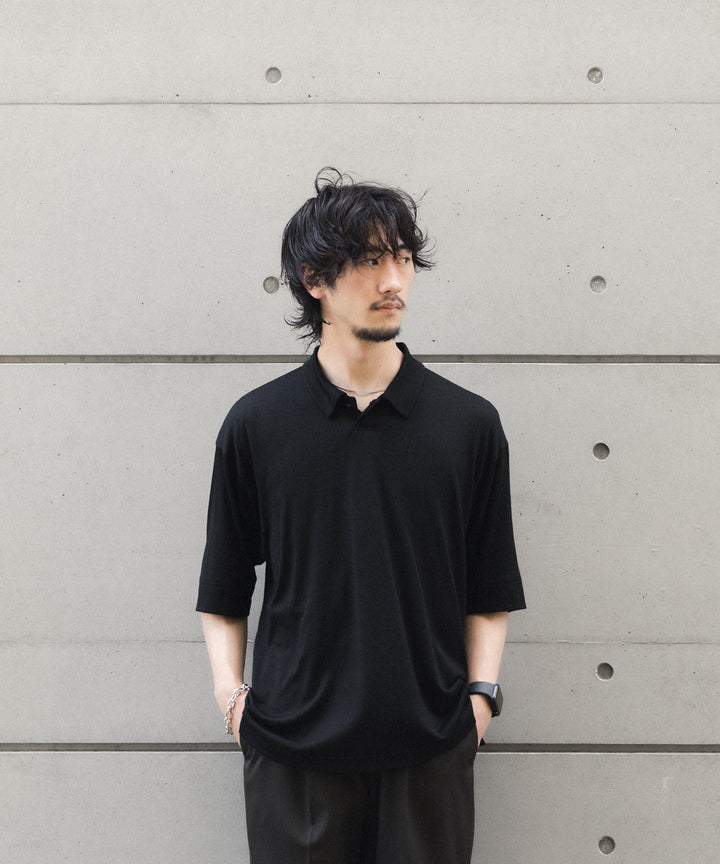 WWW ラッピンノットウールウェア S/S POLO-SHIRTのBLACK 公式通販サイトsession福岡セレクトショップ