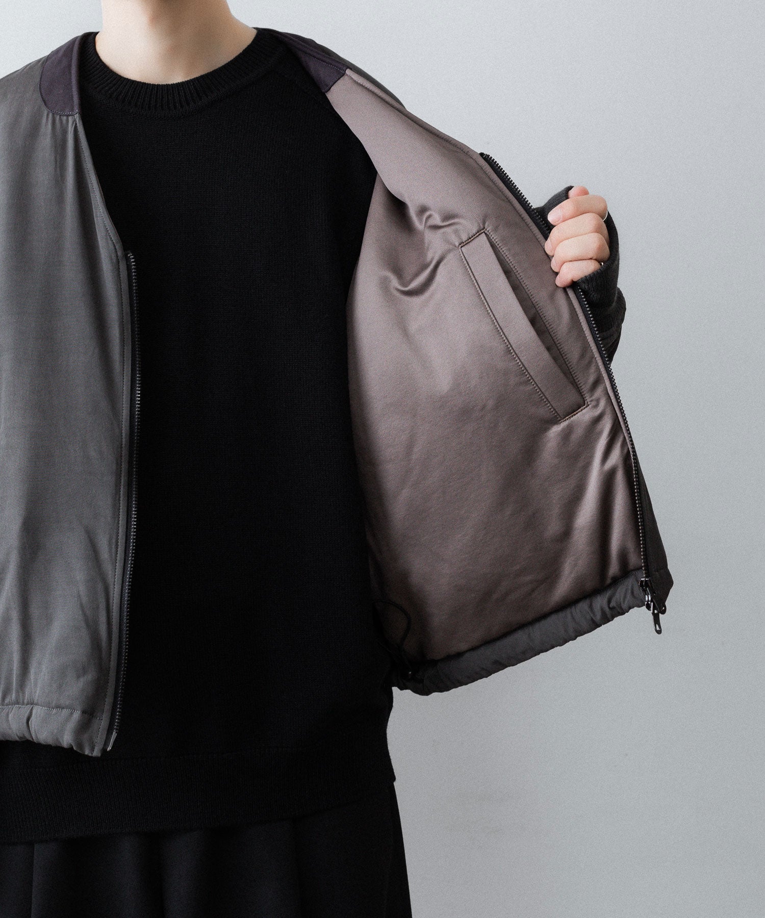 ANTHEM A-アンセムエーのPIGMENT AND DYE PUFFER MILITARY BLOUSONのDUSTY BLACK公式通販サイトsession福岡セレクトショップ