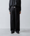 【ssstein】EASY WIDE TROUSERS (2/90 WOOL GABARDINE) - BLACK