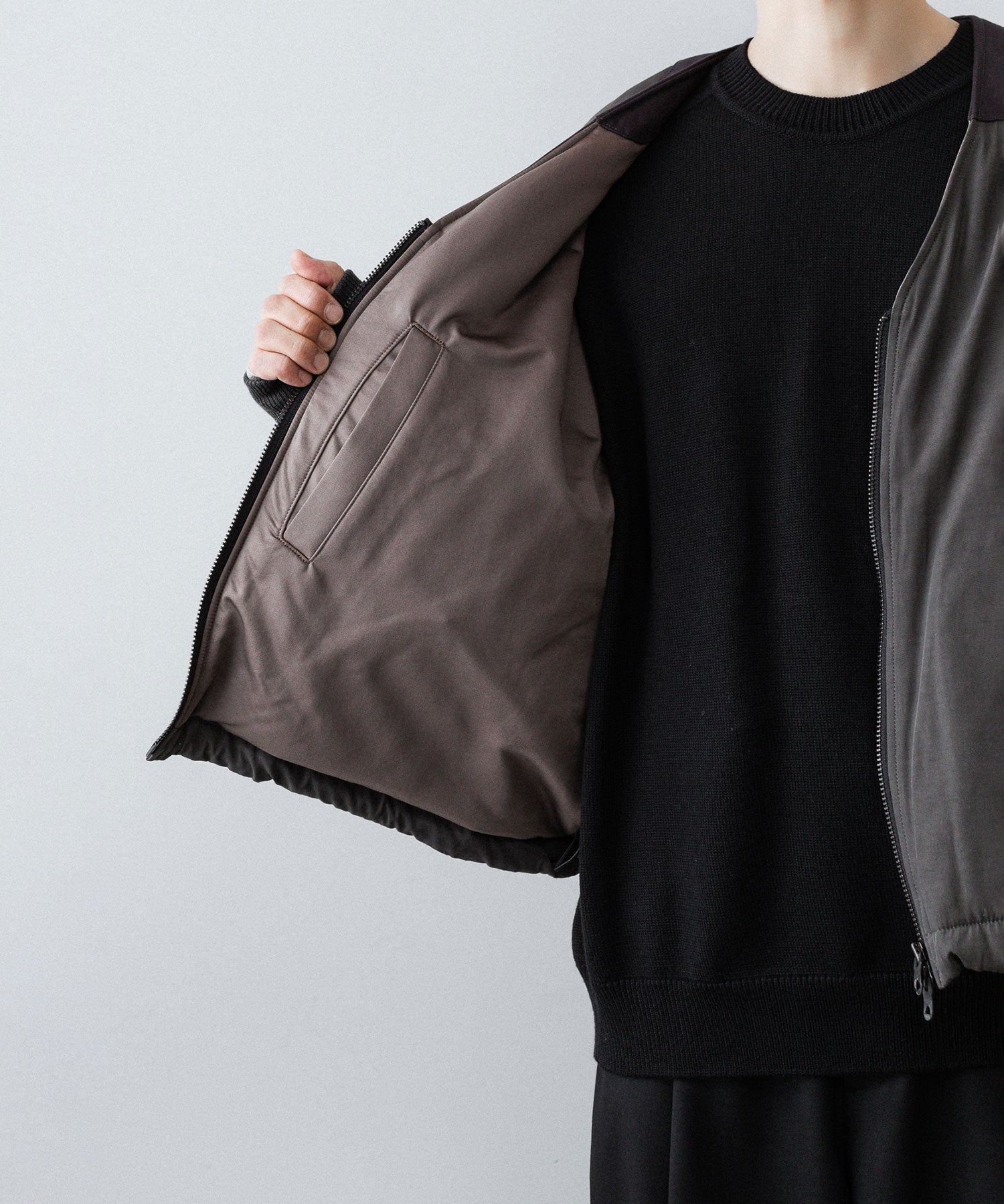 ANTHEM A-アンセムエーのPIGMENT AND DYE PUFFER MILITARY BLOUSONのDUSTY BLACK公式通販サイトsession福岡セレクトショップ