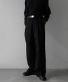 【ssstein】LONG WIDE TROUSERS - BLACK(2/90 WOOL)