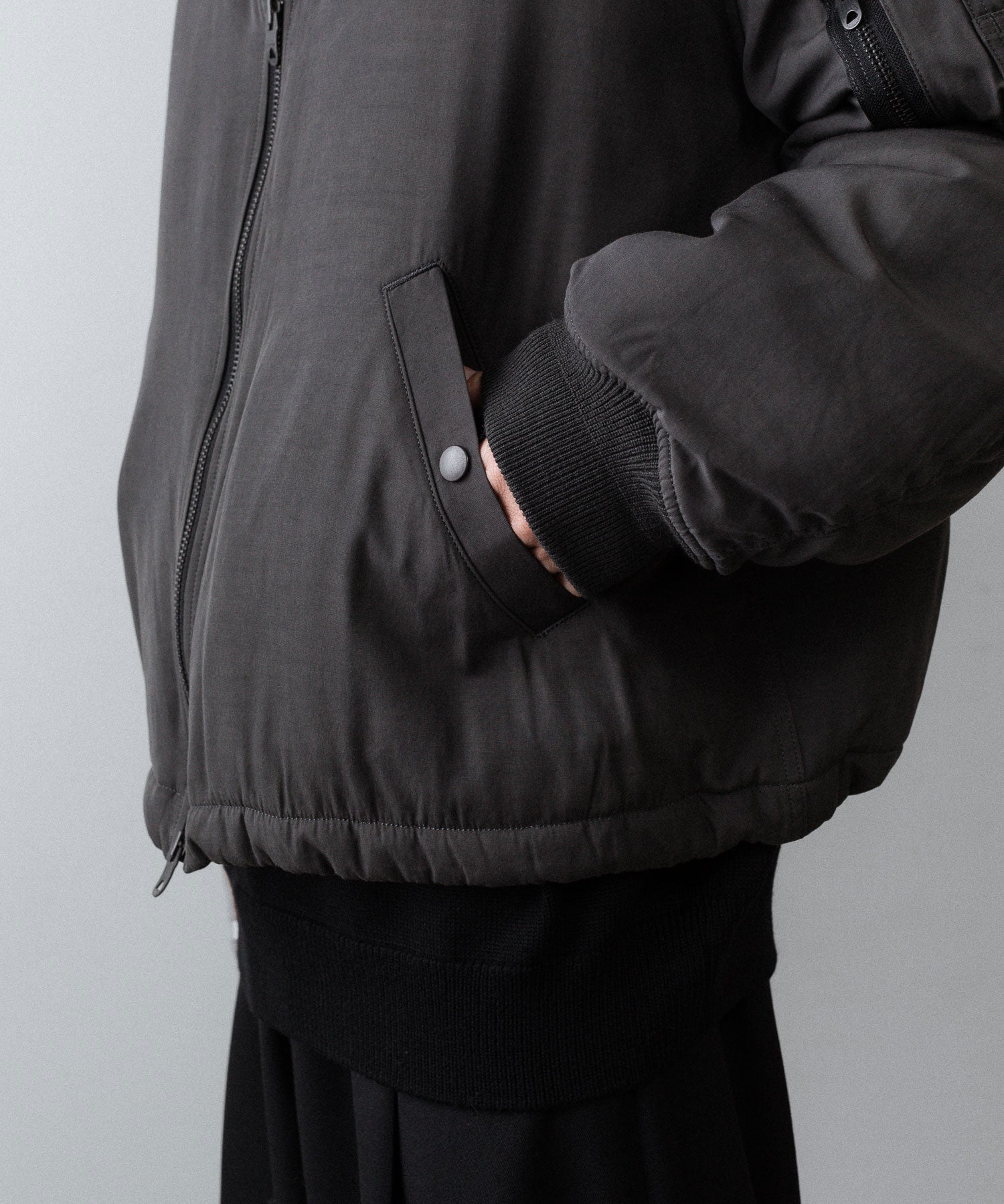 ANTHEM A-アンセムエーのPIGMENT AND DYE PUFFER MILITARY BLOUSONのDUSTY BLACK公式通販サイトsession福岡セレクトショップ