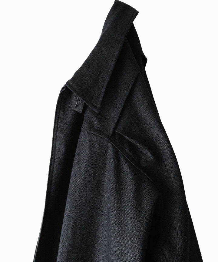 INTÉRIM - インテリムのSILK LINEN HYPER BIG SHORT DRIZZLER JACKETのBLACK公式通販サイトsession福岡セレクトショップ