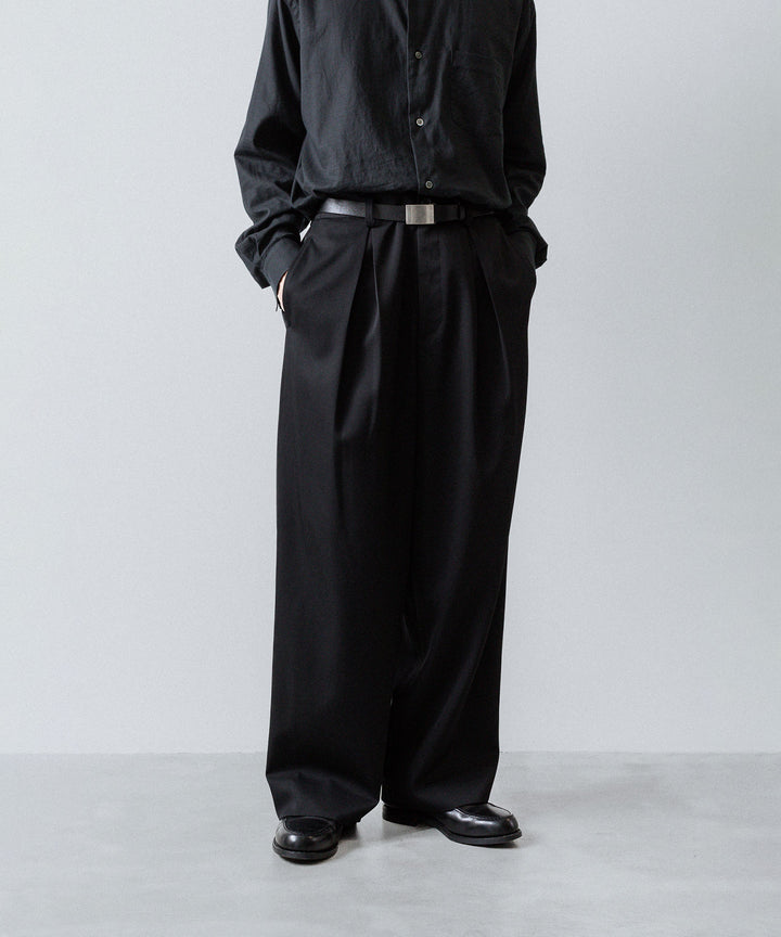 ssstein(シュタイン)のEASY WIDE TROUSERS (2/90 WOOL GABARDINE) - BLACKの公式通販サイトsession福岡セレクトショップ
