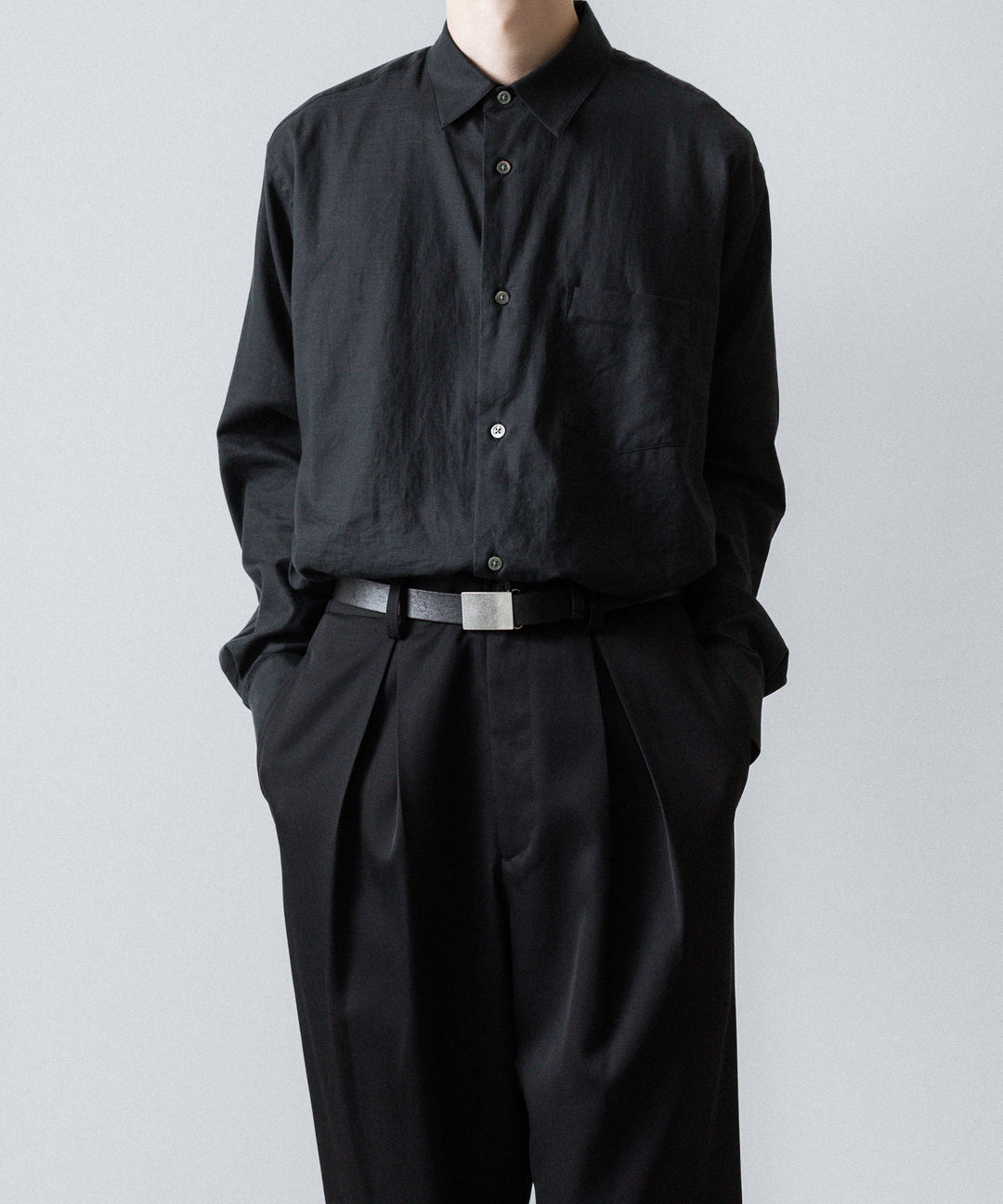 ssstein(シュタイン)のEASY WIDE TROUSERS (2/90 WOOL GABARDINE) - BLACKの公式通販サイトsession福岡セレクトショップ