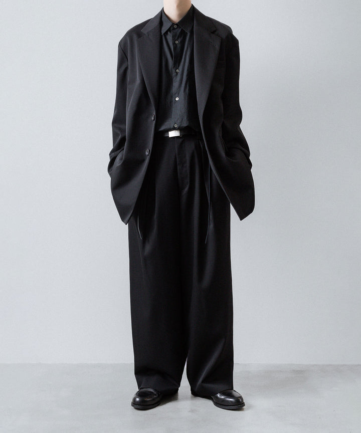 ssstein(シュタイン)のEASY WIDE TROUSERS (2/90 WOOL GABARDINE) - BLACKの公式通販サイトsession福岡セレクトショップ