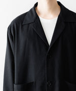 画像をギャラリービューアに読み込む, INTÉRIM - インテリムのSILK NOIL OPEN COLLAR OVER SHIRT JACKETのBLACK公式通販サイトsession福岡セレクトショップ
