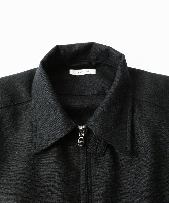 INTÉRIM - インテリムのSILK LINEN HYPER BIG SHORT DRIZZLER JACKETのBLACK公式通販サイトsession福岡セレクトショップ