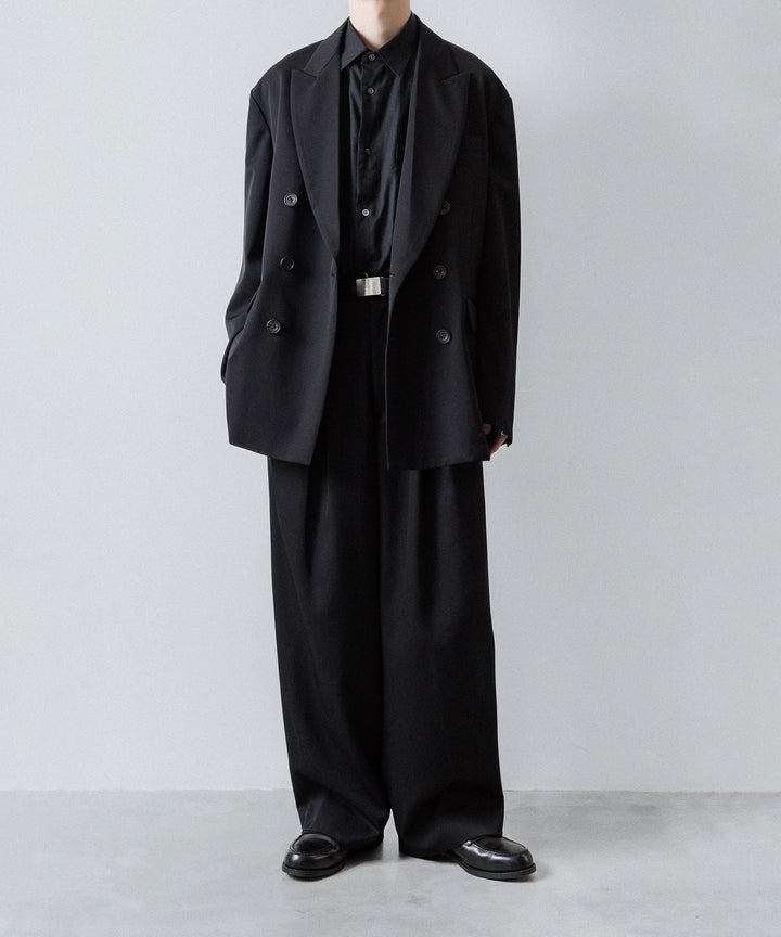 ssstein(シュタイン)のEASY WIDE TROUSERS (2/90 WOOL GABARDINE) - BLACKの公式通販サイトsession福岡セレクトショップ