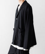 画像をギャラリービューアに読み込む, INTÉRIM - インテリムのSILK NOIL OPEN COLLAR OVER SHIRT JACKETのBLACK公式通販サイトsession福岡セレクトショップ
