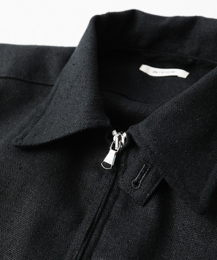 INTÉRIM - インテリムのSILK LINEN HYPER BIG SHORT DRIZZLER JACKETのBLACK公式通販サイトsession福岡セレクトショップ