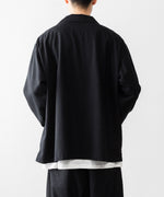 画像をギャラリービューアに読み込む, INTÉRIM - インテリムのSILK NOIL OPEN COLLAR OVER SHIRT JACKETのBLACK公式通販サイトsession福岡セレクトショップ
