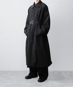ssstein / シュタイン】OVERSIZED LAYERED COMBINATION COAT - BLACK