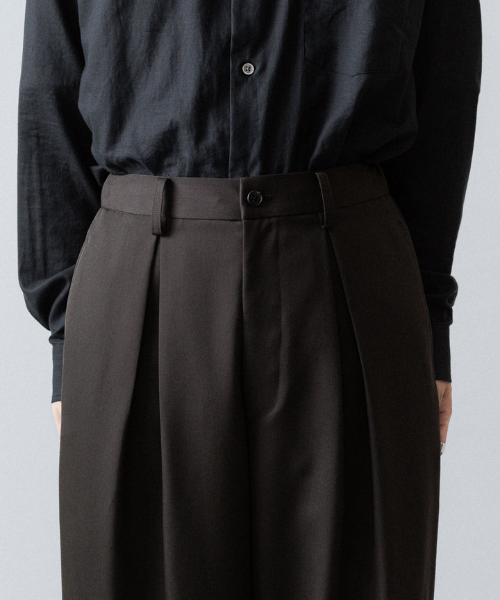 ssstein(シュタイン)のEASY WIDE TROUSERS (2/90 WOOL GABARDINE) - GREY KHAKIの公式通販サイトsession福岡セレクトショップ