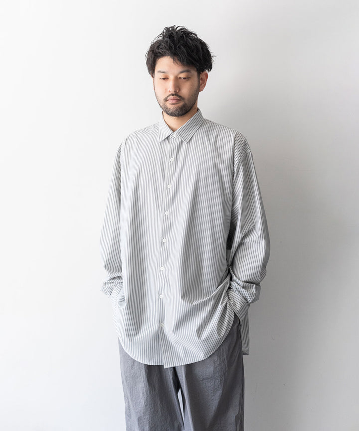 【KANEMASA PHIL.】カネマサのPENCIL STRIPE DRESS JERSEY SHIRT - GRAY SPの公式通販session福岡セレクトショップ
