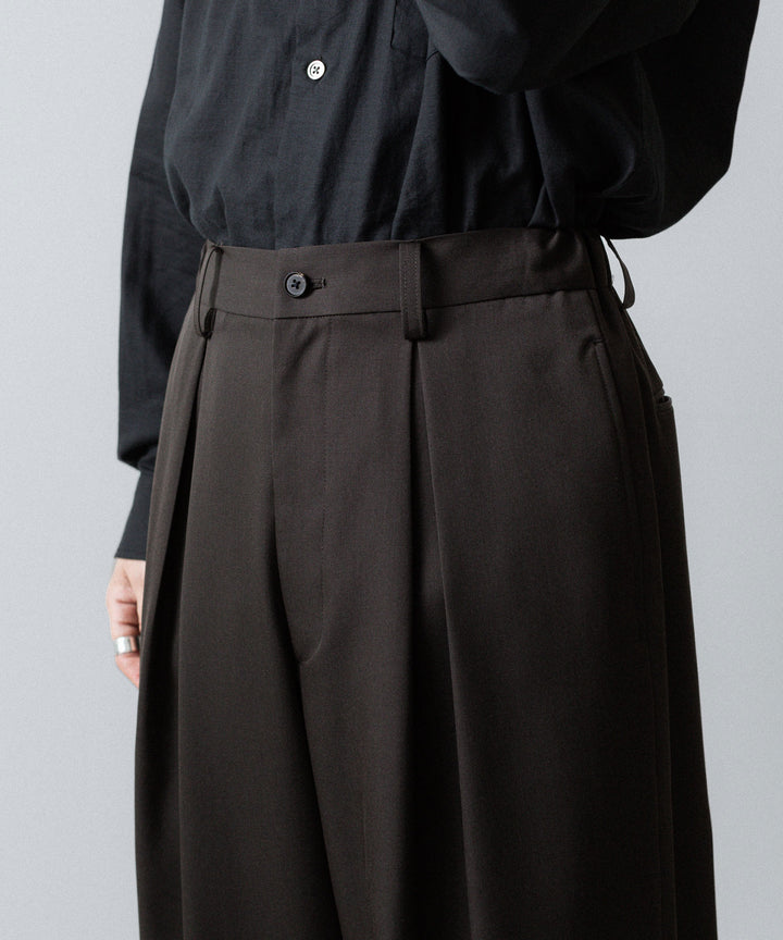 ssstein(シュタイン)のEASY WIDE TROUSERS (2/90 WOOL GABARDINE) - GREY KHAKIの公式通販サイトsession福岡セレクトショップ