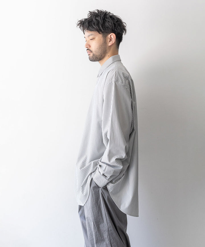 【KANEMASA PHIL.】カネマサのPENCIL STRIPE DRESS JERSEY SHIRT - GRAY SPの公式通販session福岡セレクトショップ