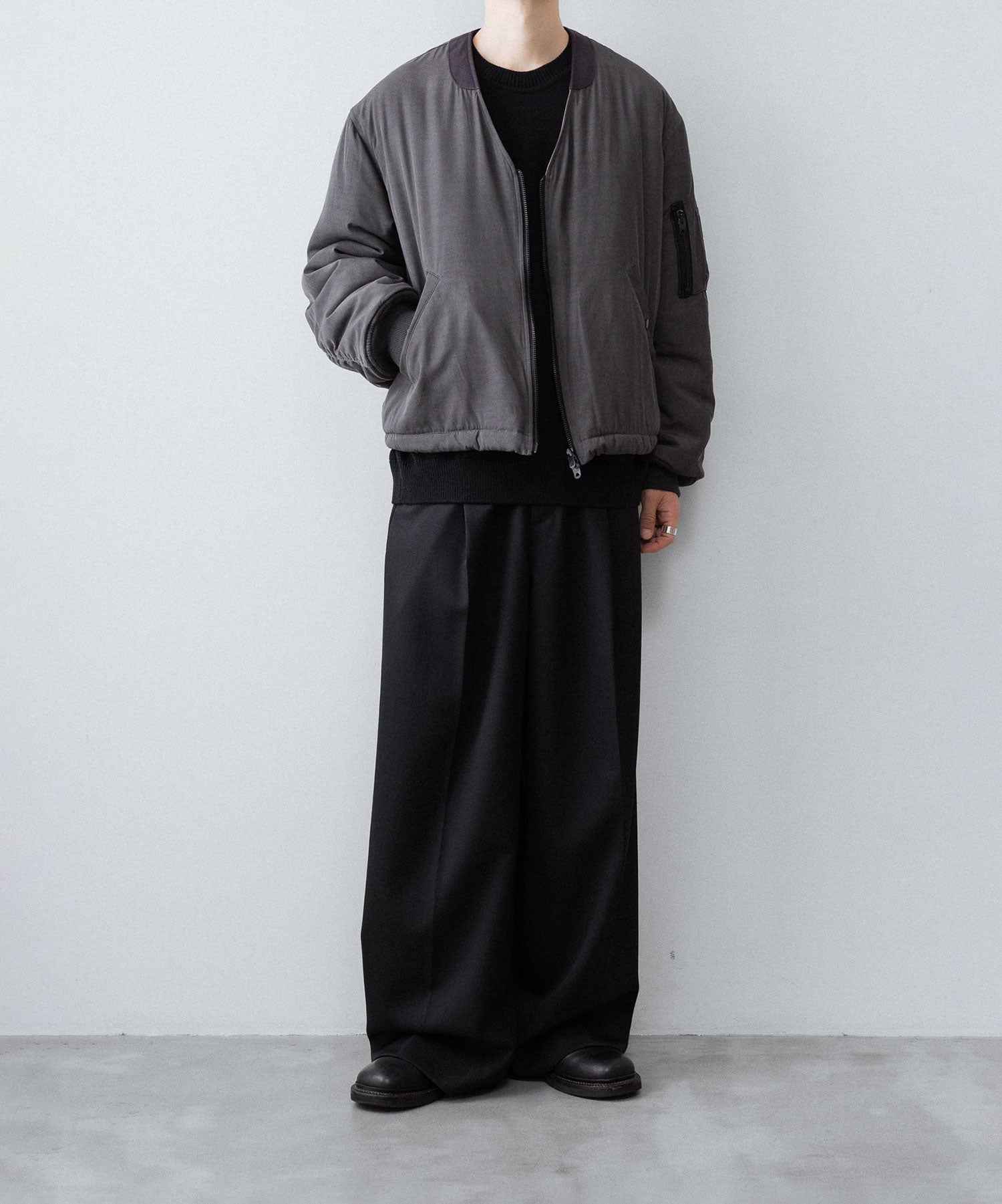 ANTHEM A-アンセムエーのPIGMENT AND DYE PUFFER MILITARY BLOUSONのDUSTY BLACK